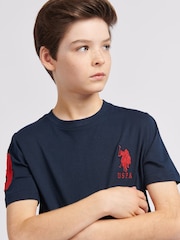 U.S. Polo Assn. Blue Dark Boys Player 100% Cotton 3 T-Shirt - Image 5 of 8