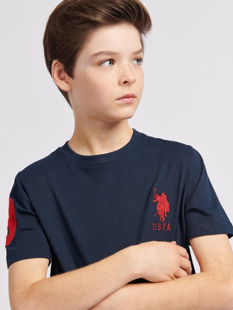 U.S. Polo Assn. Blue Dark Boys Player 100% Cotton 3 T-Shirt - Image 5 of 8