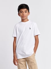 Белый - US Polo Assn. Футболка для мальчиков из 100% хлопка с принтом лошадей - Изображение 1 из 7