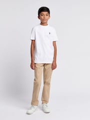 Белый - US Polo Assn. Футболка для мальчиков из 100% хлопка с принтом лошадей - Изображение 3 из 7