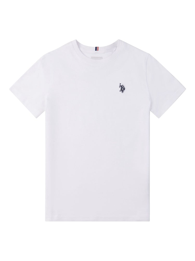 לבן - .U.S. Polo Assn חולצת טי עם לוגו Double Horsemen, %100 כותנה, בנים - Image 5 of 7