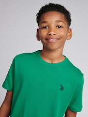 U.S. Polo Assn. Grass Green Boys Double Horsemen 100% Cotton T-Shirt - Image 2 of 9