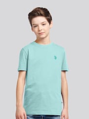 U.S. Polo Assn. Light Blue Double Horsemen Boys 100% Cotton T-Shirt - Image 1 of 7
