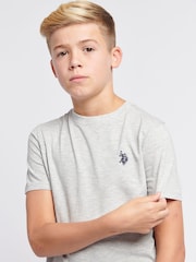 Серый - US Polo Assn. Футболка для мальчиков из 100% хлопка с принтом лошадей - Изображение 2 из 7