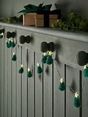 Green Mini Trees 15 LED Christmas Line Lights - Image 1 of 3