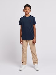 Темно-синий - US Polo Assn. Футболка для мальчиков из 100% хлопка с принтом лошадей - Изображение 3 из 7