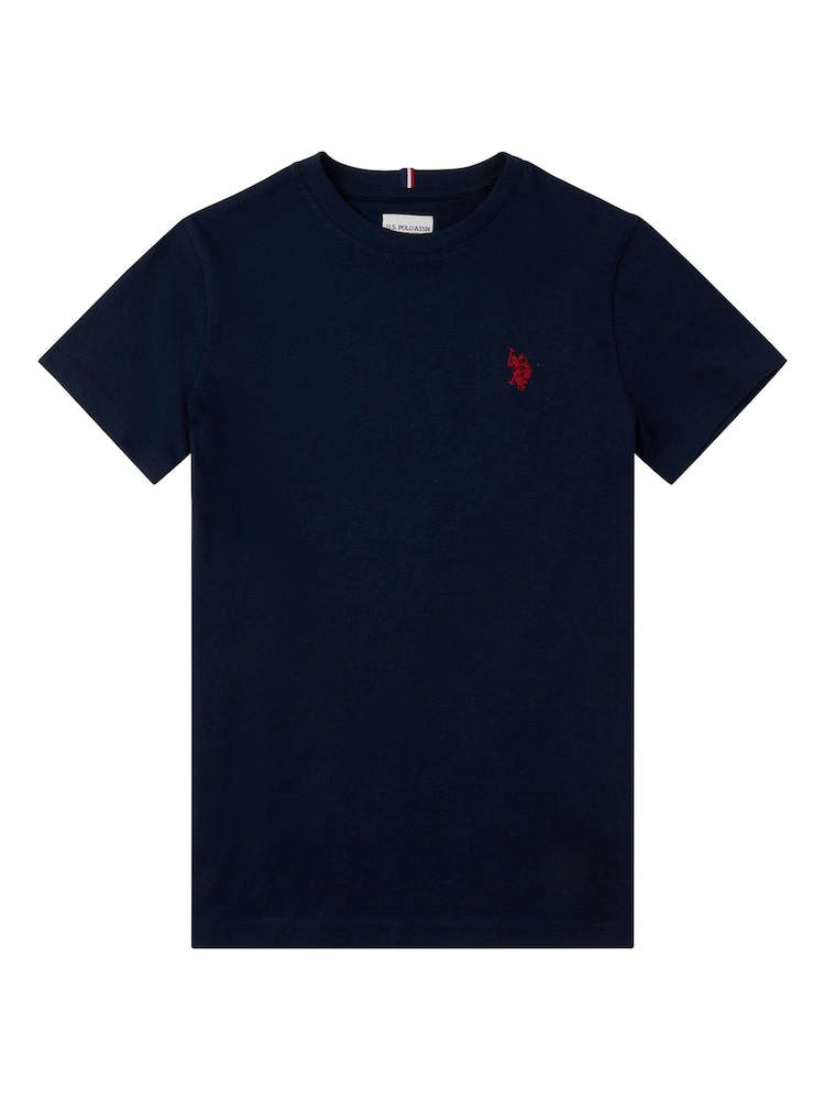 כחול כהה - .U.S. Polo Assn חולצת טי עם לוגו Double Horsemen, %100 כותנה, בנים - Image 5 of 7