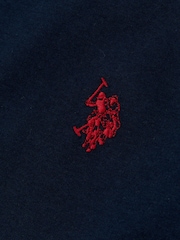 Темно-синий - US Polo Assn. Футболка для мальчиков из 100% хлопка с принтом лошадей - Изображение 7 из 7