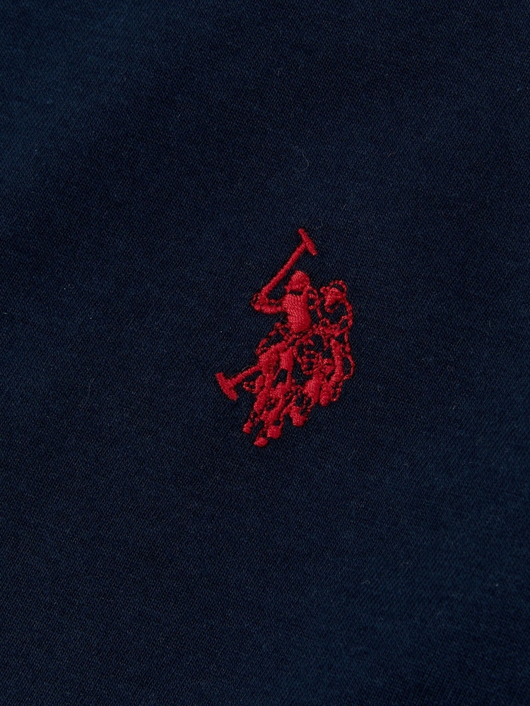 Темно-синий - US Polo Assn. Футболка для мальчиков из 100% хлопка с принтом лошадей - Изображение 7 из 7