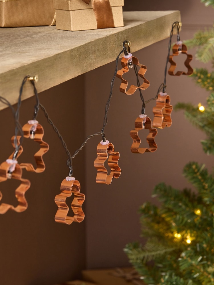 Brown Gingerbread 10 LED Line Lights - Image 2 of 5