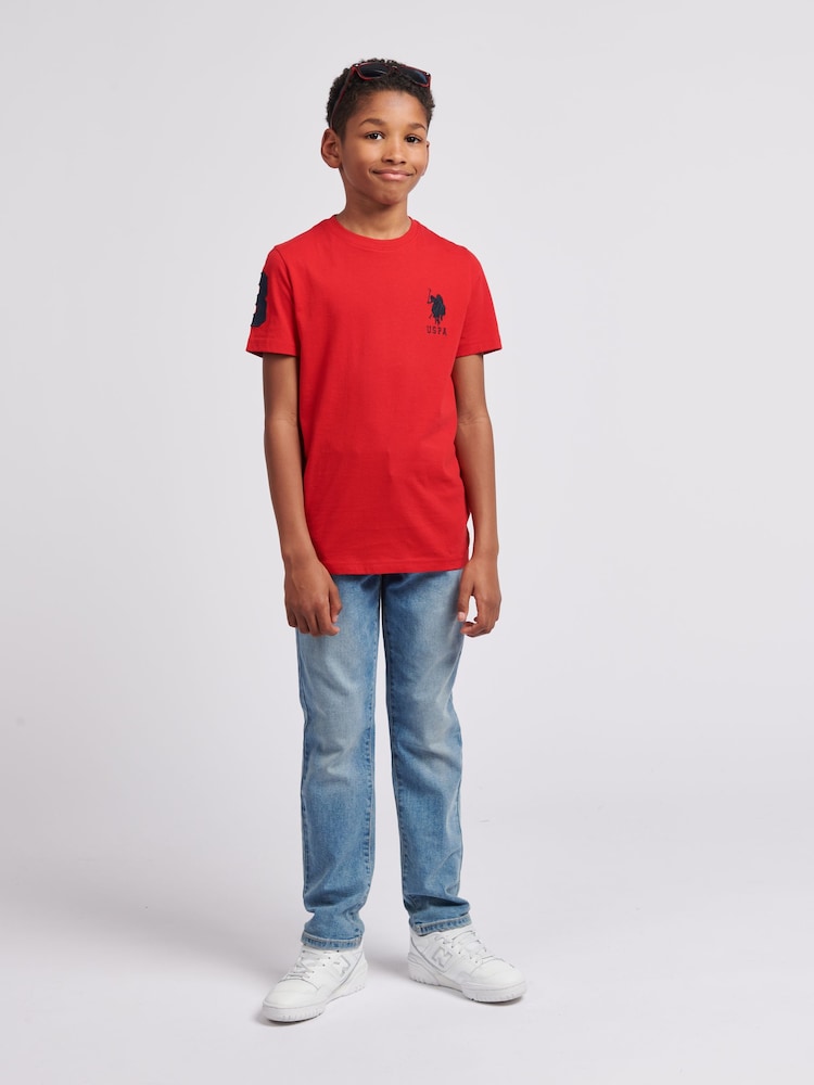 U.S. Polo Assn. Red Light Boys Player 100% Cotton 3 T-Shirt - Image 3 of 8