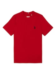 Красный - US Polo Assn. Футболка для мальчиков из 100% хлопка с принтом лошадей - Изображение 5 из 7