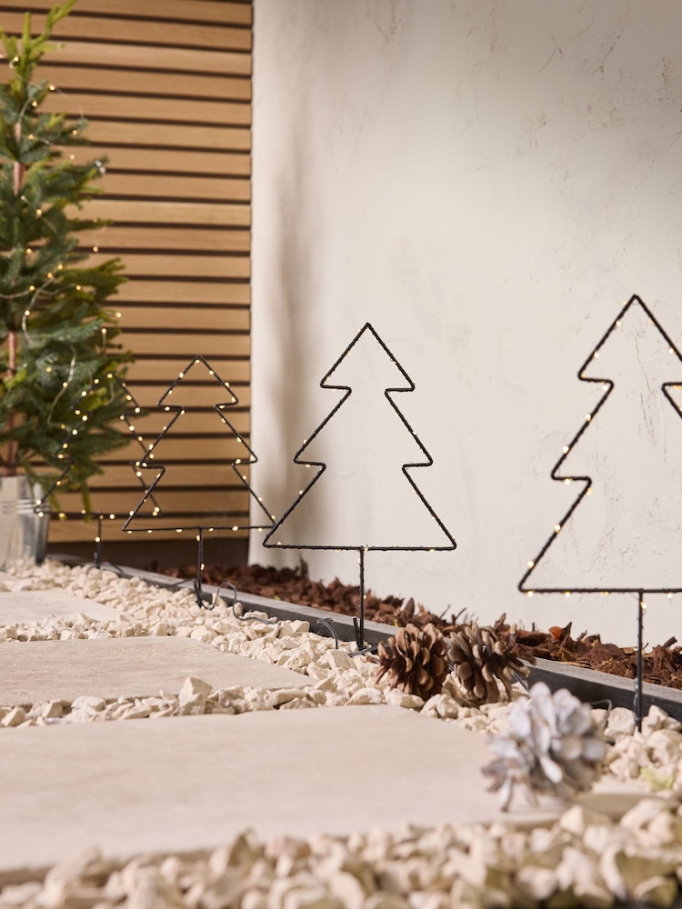 Set of 4 Black Light Up Tree Path Finders - Image 2 of 5