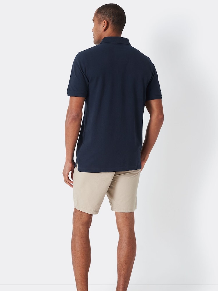 Crew Clothing Company Blue 100% Cotton Classic Polo Shirt - Image 2 of 5