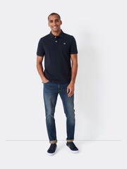Crew Clothing Navy Classic Pique 100% Cotton Polo Shirt - Image 2 of 5