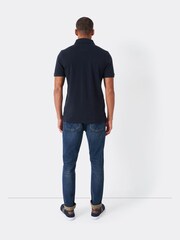 Crew Clothing Navy Classic Pique 100% Cotton Polo Shirt - Image 3 of 5