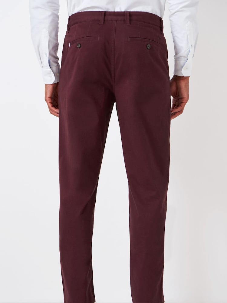 Crew Clothing Burgundy Red Straight Chinos - Image 2 of 6