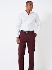 Crew Clothing Burgundy Red Straight Chinos - Image 5 of 6