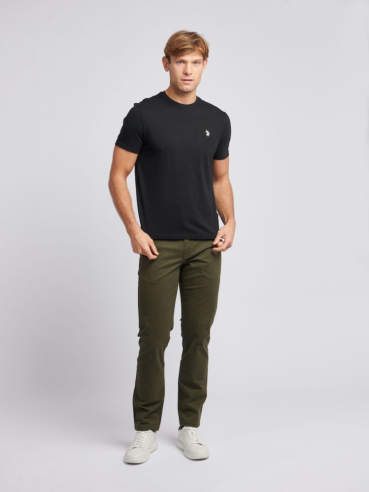U.S. Polo Assn. Black Mens Regular Fit Double Horsemen 100% Cotton T-Shirt - Image 3 of 7