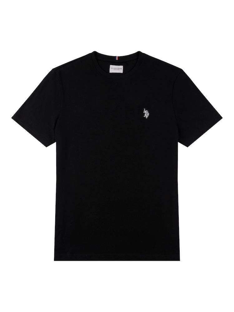 U.S. Polo Assn. Black Mens Regular Fit Double Horsemen 100% Cotton T-Shirt - Image 6 of 7