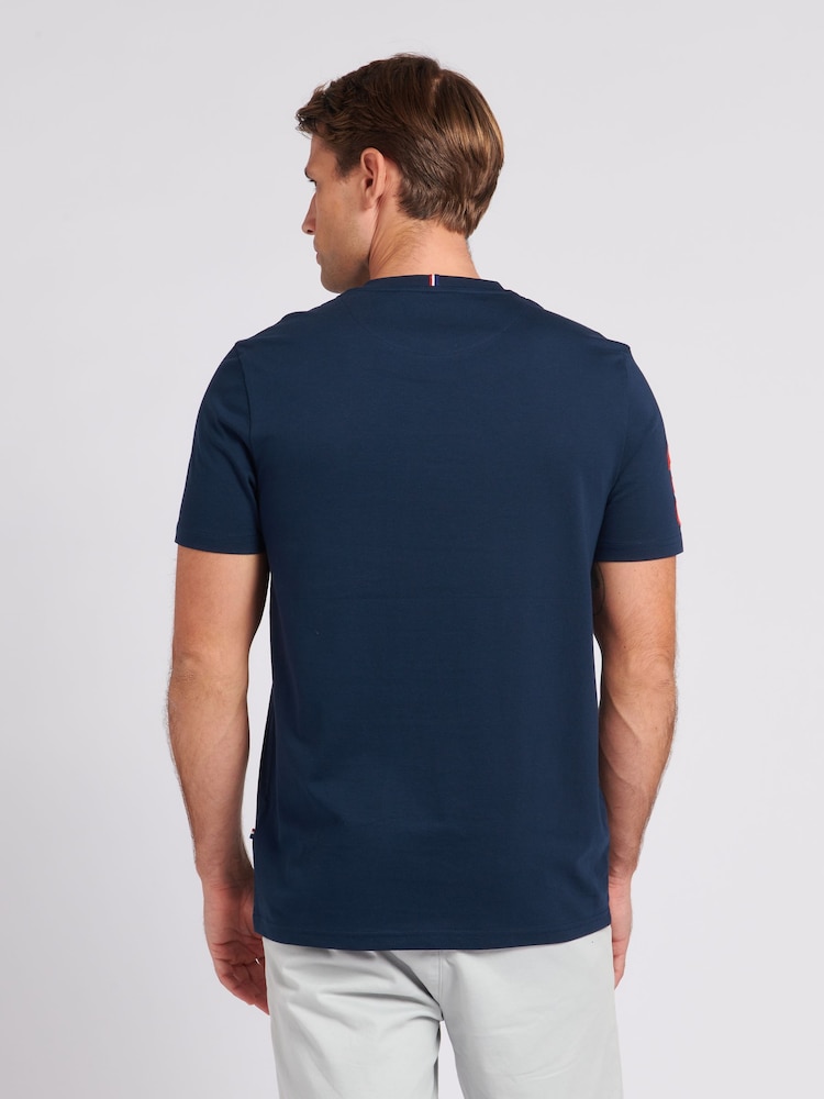 U.S. Polo Assn. Navy Blue Regular Fit Mens 100% Cotton Player 3 T-Shirt - Image 4 of 7