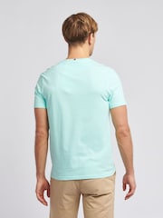 Голубой - U.S. Polo Assn. Mens Regular Fit Double Horsemen 100% Cotton T-Shirt - Image 2 of 7