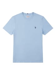 Синий - U.S. Polo Assn. Mens Regular Fit Double Horsemen 100% Cotton T-Shirt - Image 5 of 6