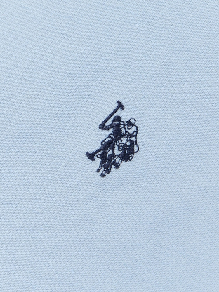 Синий - U.S. Polo Assn. Mens Regular Fit Double Horsemen 100% Cotton T-Shirt - Image 6 of 6
