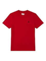Красный - U.S. Polo Assn. Mens Regular Fit Double Horsemen 100% Cotton T-Shirt - Image 5 of 6