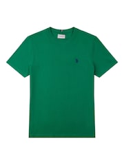 Темно-зеленый - U.S. Polo Assn. Mens Regular Fit Double Horsemen 100% Cotton T-Shirt - Image 6 of 7