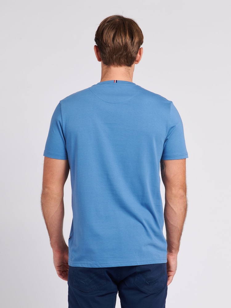 U.S. Polo Assn. Denim Blue Mens Regular Fit Double Horsemen 100% Cotton T-Shirt - Image 4 of 6