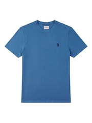 Джинсовый синий - U.S. Polo Assn. Mens Regular Fit Double Horsemen 100% Cotton T-Shirt - Image 5 of 6