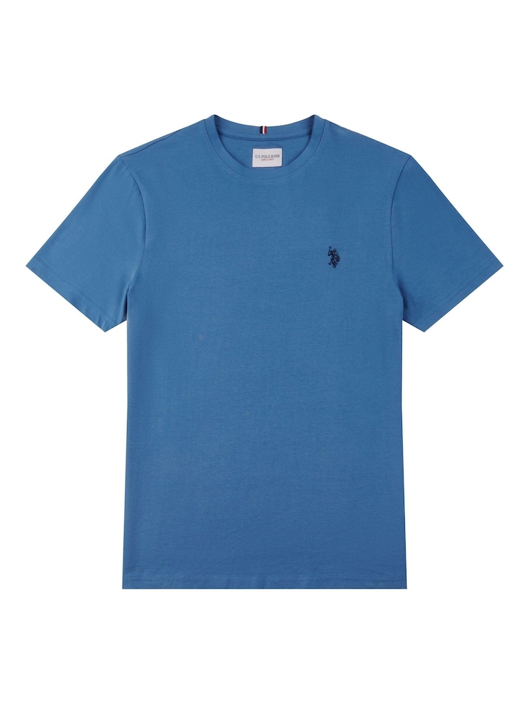 U.S. Polo Assn. Denim Blue Mens Regular Fit Double Horsemen 100% Cotton T-Shirt - Image 5 of 6