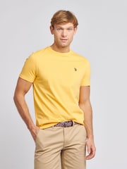 Оранжевый - U.S. Polo Assn. Mens Regular Fit Double Horsemen 100% Cotton T-Shirt - Image 1 of 7
