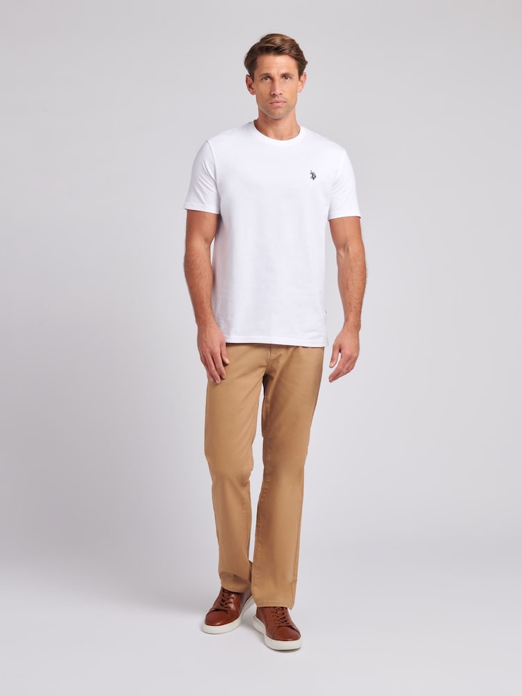 U.S. Polo Assn. White Mens Regular Fit Double Horsemen 100% Cotton T-Shirt - Image 3 of 6