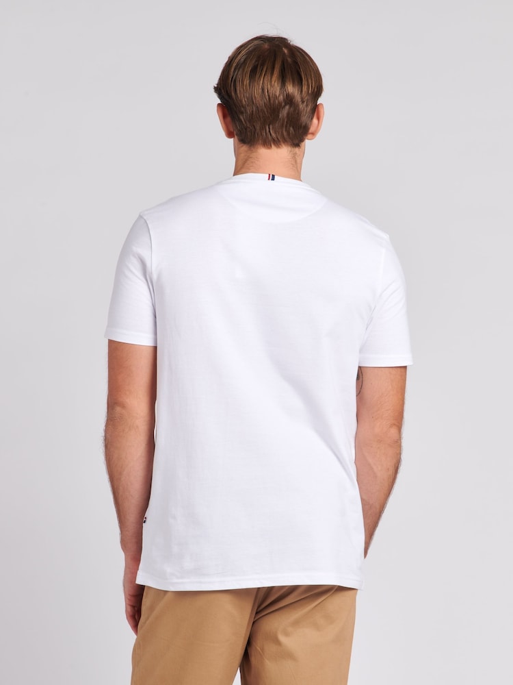 U.S. Polo Assn. White Mens Regular Fit Double Horsemen 100% Cotton T-Shirt - Image 4 of 6