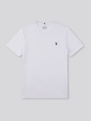 Белый - U.S. Polo Assn. Mens Regular Fit Double Horsemen 100% Cotton T-Shirt - Image 5 of 6