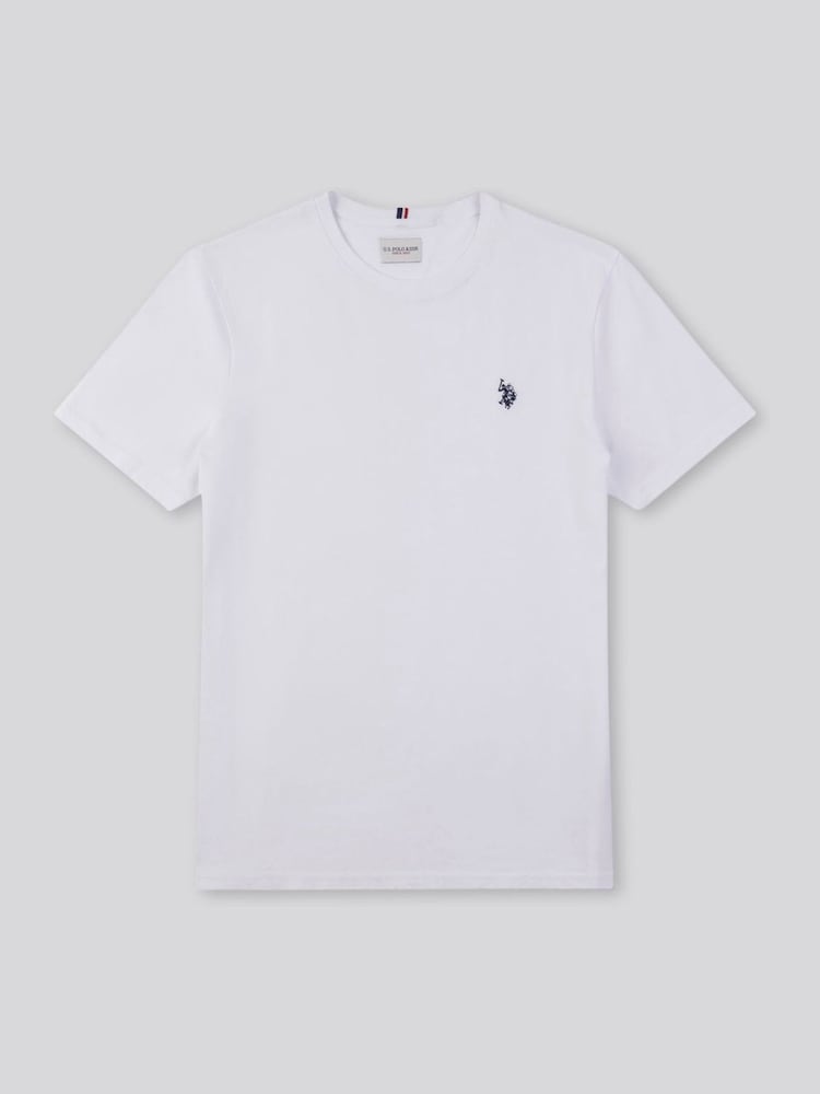 U.S. Polo Assn. White Mens Regular Fit Double Horsemen 100% Cotton T-Shirt - Image 5 of 6