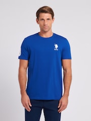 U.S. Polo Assn. Blue Regular Fit Mens 100% Cotton Player 3 T-Shirt - Image 1 of 7