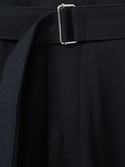 Reiss Navy Pin Belted Cropped Trousers - Image 6 of 6