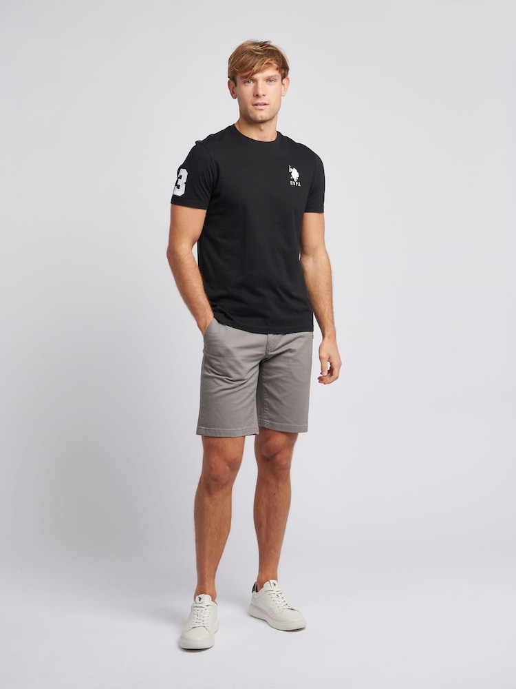 U.S. Polo Assn. Black Regular Fit Mens 100% Cotton Player 3 T-Shirt - Image 2 of 7 U.S. Polo Assn. Black Regular Fit Mens 100% Cotton Player 3 T-Shirt - Image 2 of 7