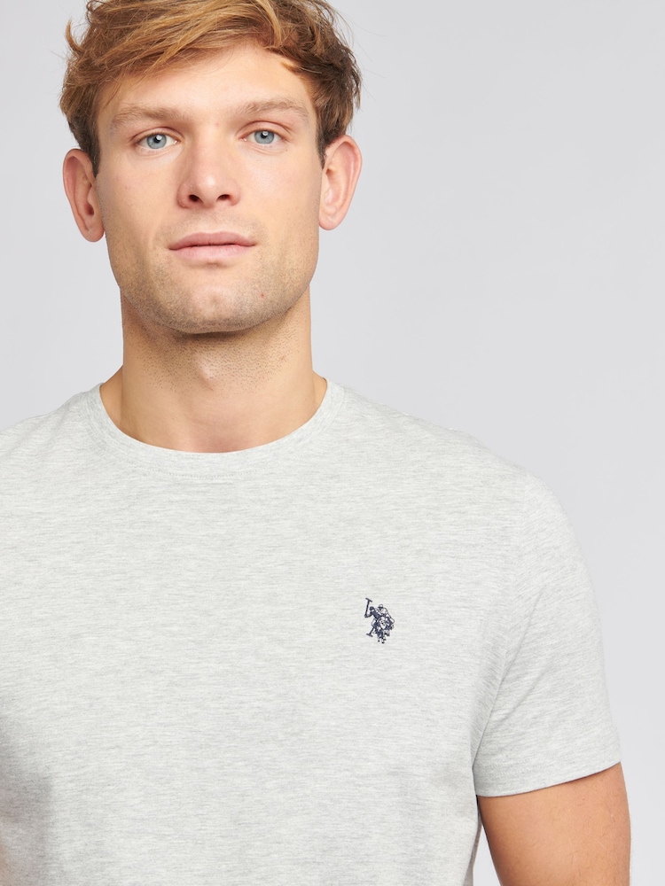 U.S. Polo Assn. Grey Mens Regular Fit Double Horsemen 100% Cotton T-Shirt - Image 2 of 7