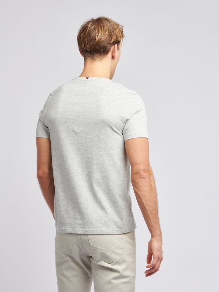 U.S. Polo Assn. Grey Mens Regular Fit Double Horsemen 100% Cotton T-Shirt - Image 4 of 7