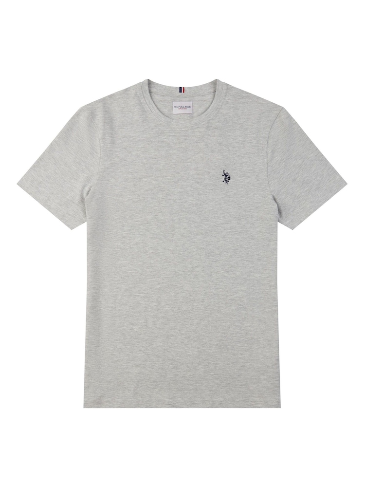 U.S. Polo Assn. Grey Mens Regular Fit Double Horsemen 100% Cotton T-Shirt - Image 6 of 7