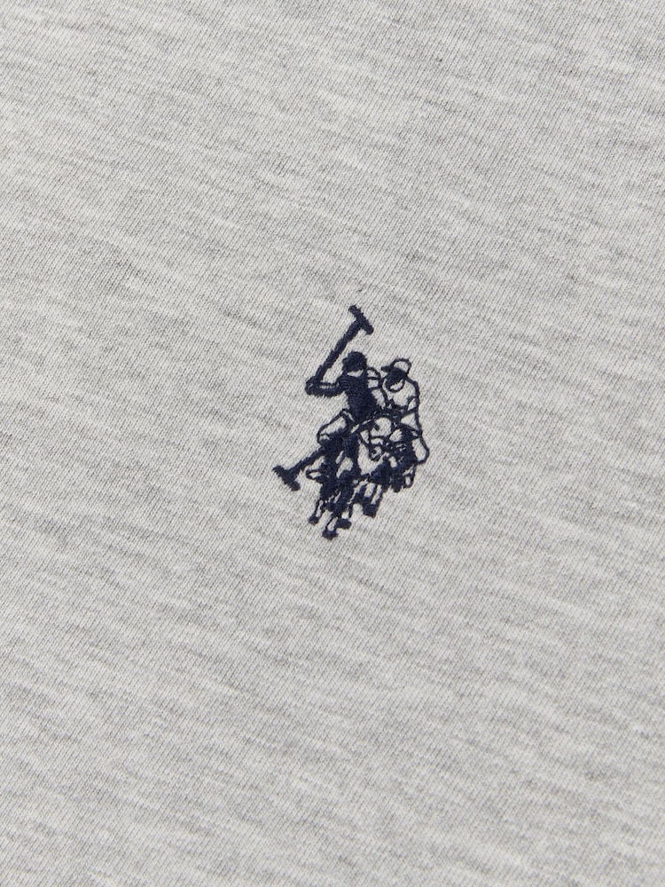 U.S. Polo Assn. Grey Mens Regular Fit Double Horsemen 100% Cotton T-Shirt - Image 7 of 7