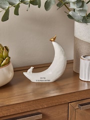 White To The Moon And Back Sentiment Ceramic Ornament - Image 1 of 4