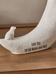 White To The Moon And Back Sentiment Ceramic Ornament - Image 2 of 4