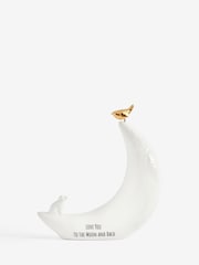 White To The Moon And Back Sentiment Ceramic Ornament - Image 3 of 4