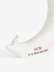 White To The Moon And Back Sentiment Ceramic Ornament - Image 4 of 4