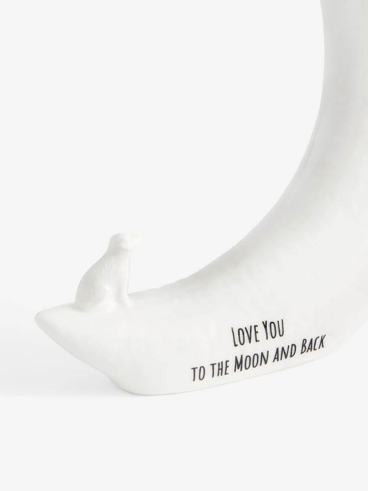 White To The Moon And Back Sentiment Ceramic Ornament - Image 4 of 4